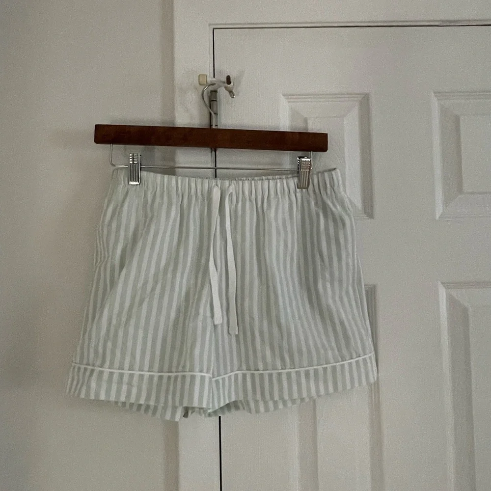 BEDHEAD Striped Classic Organic Cotton Lounge Pajama Set Mint Green Beach - Picture 8 of 9